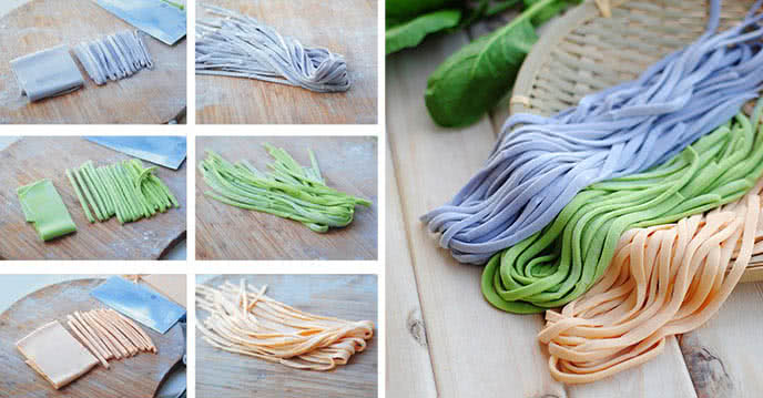 Cách làm sợi mỳ Ý tươi vị rau củ trái cây